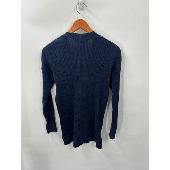 LOFT NWT Ribbed Relaxed V-Neck Pocket Navy Blue Open Cardigan // XS - Picture 8 of 8
